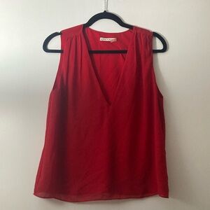 Alice + Olivia V-neck Sleeveless Blouse (Red)